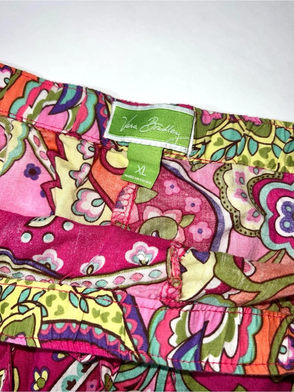 Vera Bradley Paisley Floral Pink Pajama Lounge Shorts XL